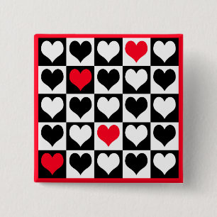 Heart shapes 2 inch square button