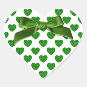 Heart Shapes Filled with Emerald Green Roses Heart Sticker