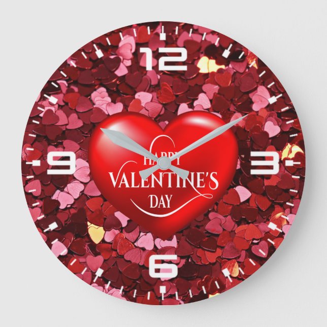 Heart Shapes Texture-20622 Large Clock (Front)