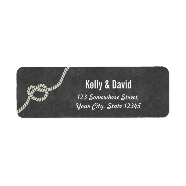 Heart-sharped Knot Chalkboard Return Address (Front)