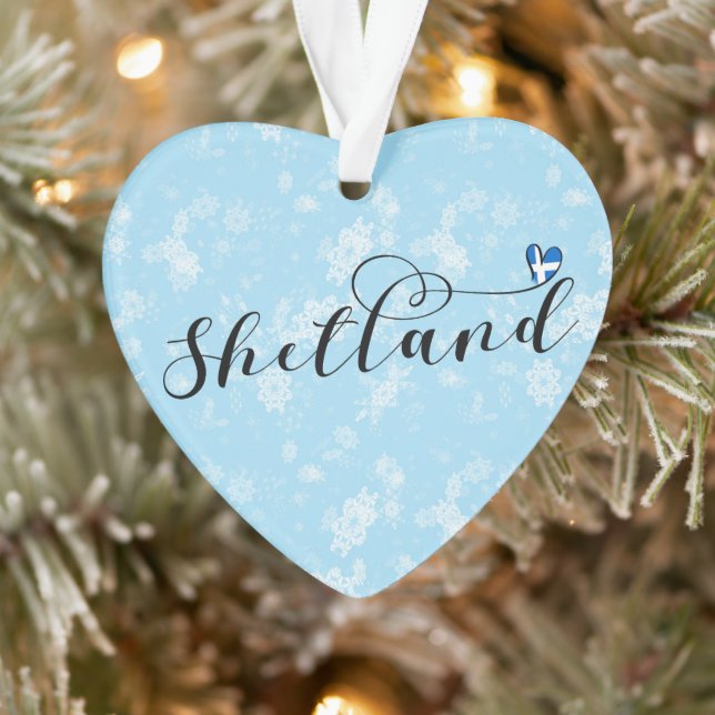 Heart Shetland Flag, Shetland Islands Ornament (Tree)
