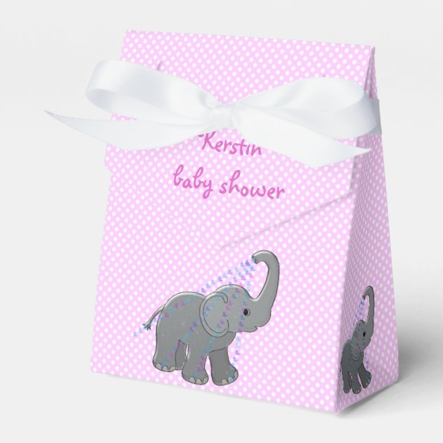 heart shower - pink favor box (Front Side)
