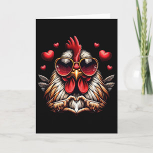 Heart Sign Hand Chicken Kids Mens Womens Chicken V Card