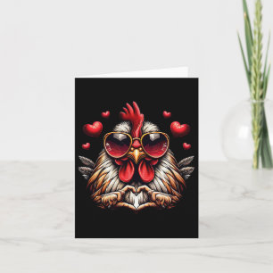 Heart Sign Hand Chicken Kids Mens Womens Chicken V Card