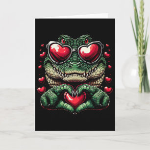 Heart Sign Hand Crocodile Mens Womens Crocodile Va Card