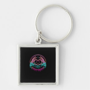 Heart Sign Skeleton Hand - Spooky Skeleton Hallowe Keychain