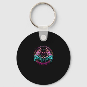 Heart Sign Skeleton Hand - Spooky Skeleton Hallowe Keychain
