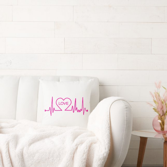 Heart signal throw pillow (Couch)