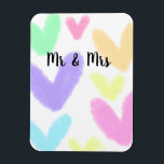 Heart simple minimal text style wedding Mr & mrs c Magnet<br><div class="desc">design</div>