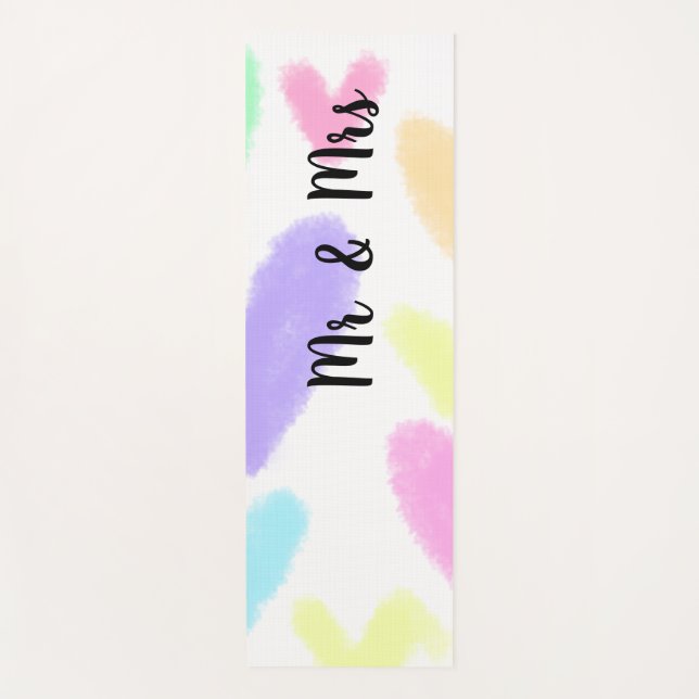 Heart simple minimal text style wedding Mr & mrs c Yoga Mat (Front)