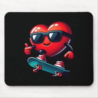 Heart Skateboarding Skateboarder Valentines Day Va Mouse Pad