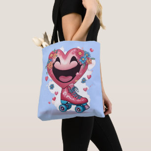 heart skater tote bag