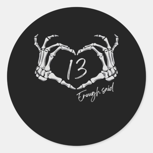 Heart Skeleton Hand Classic Classic Round Sticker (Front)