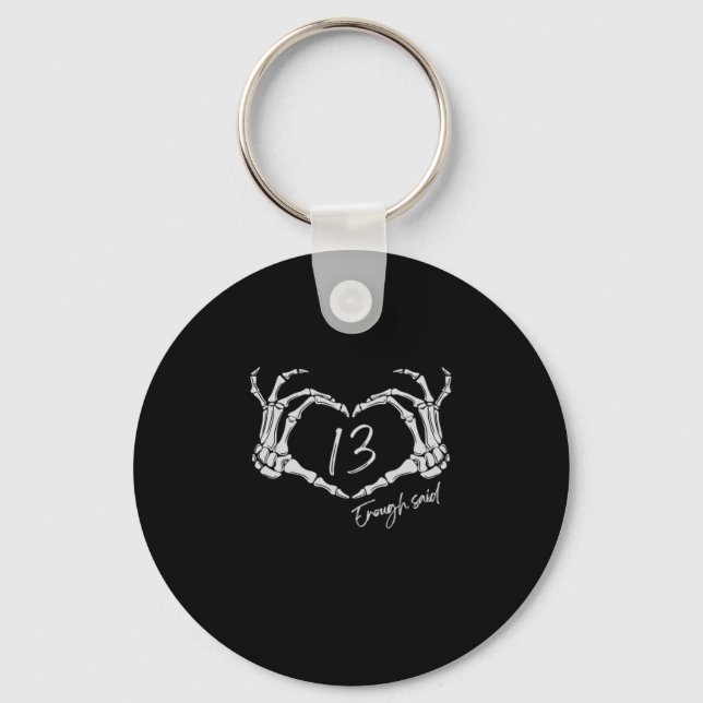 Heart Skeleton Hand Classic Keychain (Front)