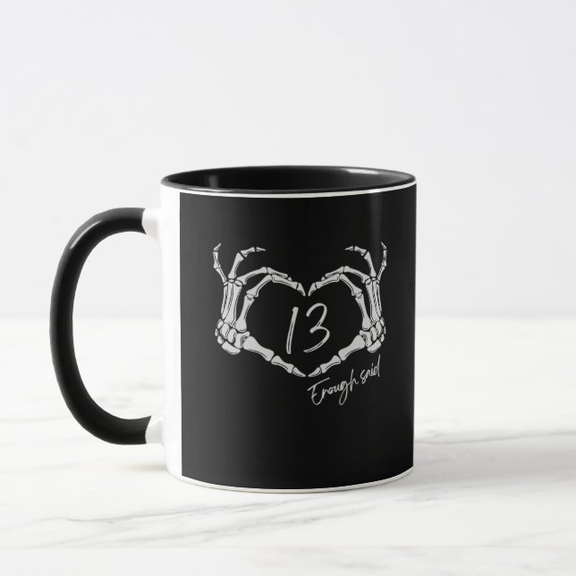 Heart Skeleton Hand Classic Mug (Left)