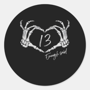 Heart Skeleton Hand Classic Round Sticker