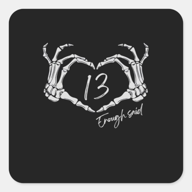 Heart Skeleton Hand Classic Square Sticker (Front)