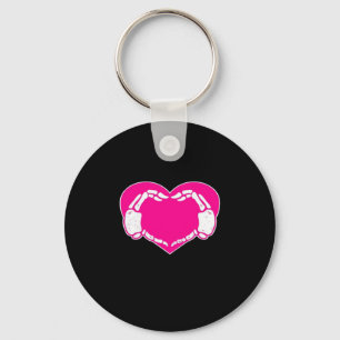 Heart Skeleton Hands Gothic Valentine  Classic Keychain