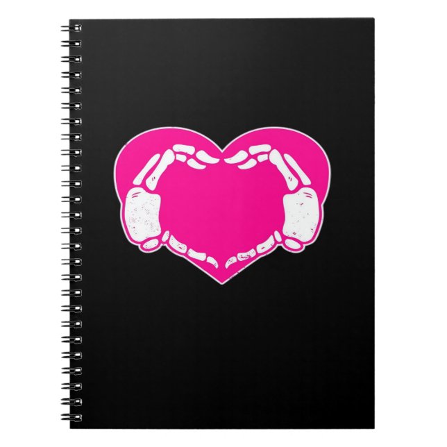 Heart Skeleton Hands Gothic Valentine  Classic Notebook (Front)