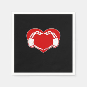Heart Skeleton Hands Gothic Valentine Red Classic  Napkin