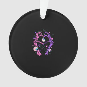 Heart Skeleton Hands - Halloween Pastel Goth Eyeba Ornament