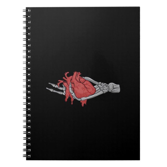 Heart Skeleton Hands  Notebook (Front)