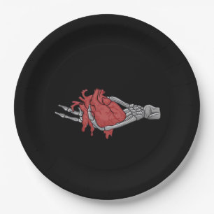 Heart Skeleton Hands  Paper Plate