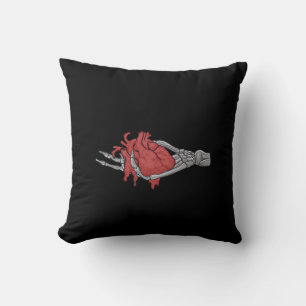 Heart Skeleton Hands  Throw Pillow