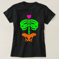 Heart Skelly Cartoon Zombie Skeleton Ribcage Art T