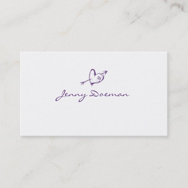 Heart Sketch Business Card (Front)