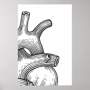 Heart Sketch Quadriptych Art Prints Scandinavian