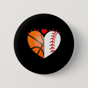 Heart Sketll Sell Valentines Day Sports Lover 2 Inch Round Button