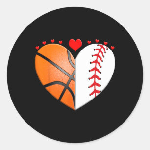 Heart Sketll Sell Valentines Day Sports Lover  Classic Round Sticker