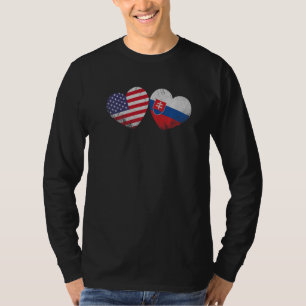 Heart Slovak American Flag Patriotic Family Herita T-Shirt