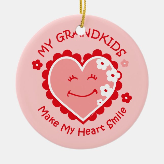 Heart Smile Grandkids Ornament (Front)