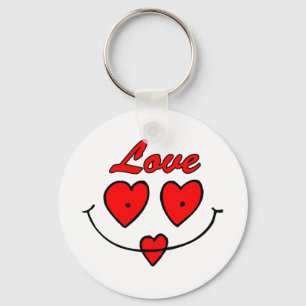 Heart Smiley Face Keychain