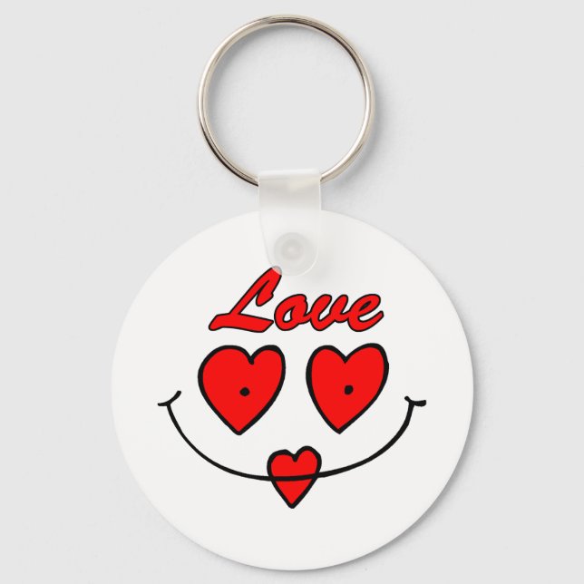 Heart Smiley Face Keychain (Front)