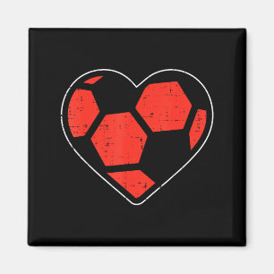 Heart Soccer Ball Football Valentines Day Sports L Magnet