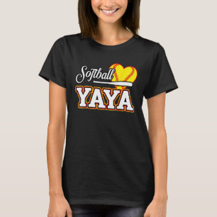 Heart Softball YaYa Cute Sport  Matching Family T-Shirt