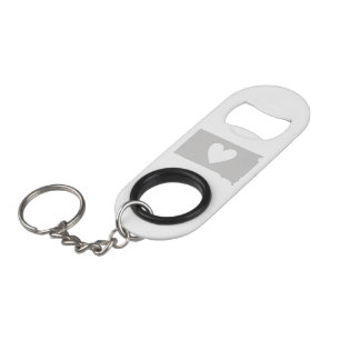 Heart South Dakota state silhouette Keychain Bottle Opener