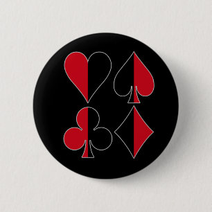 Heart Spade Diamond Club 2 Inch Round Button