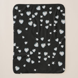 Heart Sparkle Diamonds Sherpa Blanket