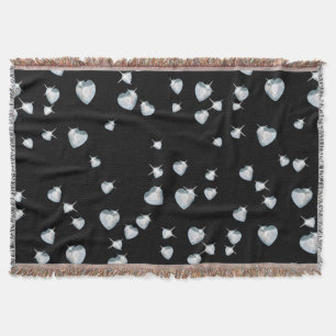 Heart Sparkle Diamonds Throw Blanket