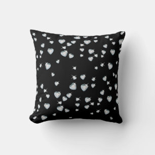 Heart Sparkle Diamonds Throw Pillow