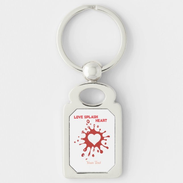 Heart Splash Art – Creative Love Expression Design Keychain (Front)