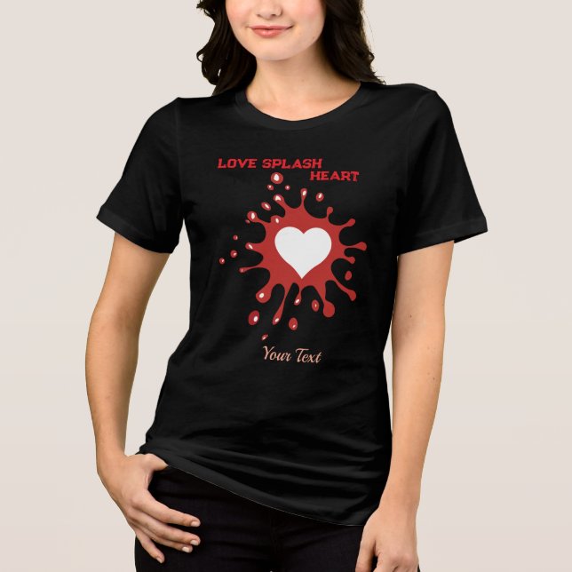 Heart Splash Art – Creative Love Expression Design Tri-Blend Shirt (Front)