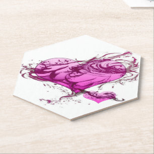 Heart Splash Paper Coaster