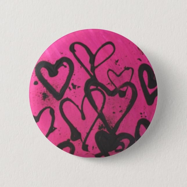 heart splatters 2 inch round button (Front)