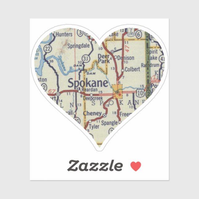 Heart Spokane Vintage Map (Sheet)