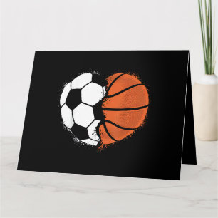 Heart Sports Soccer Basketball Ball Lover Valentin Card